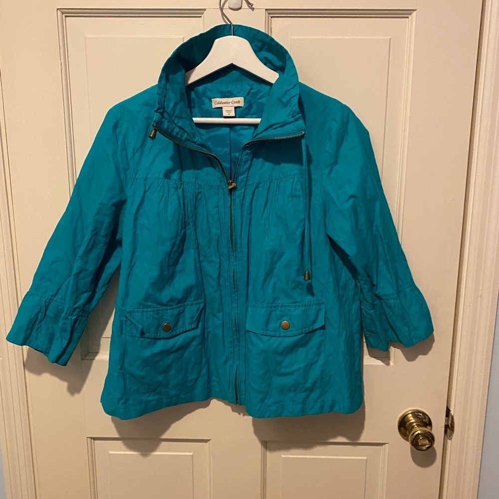 Coldwater Creek Windbreaker Teal Jacket SIZE 8